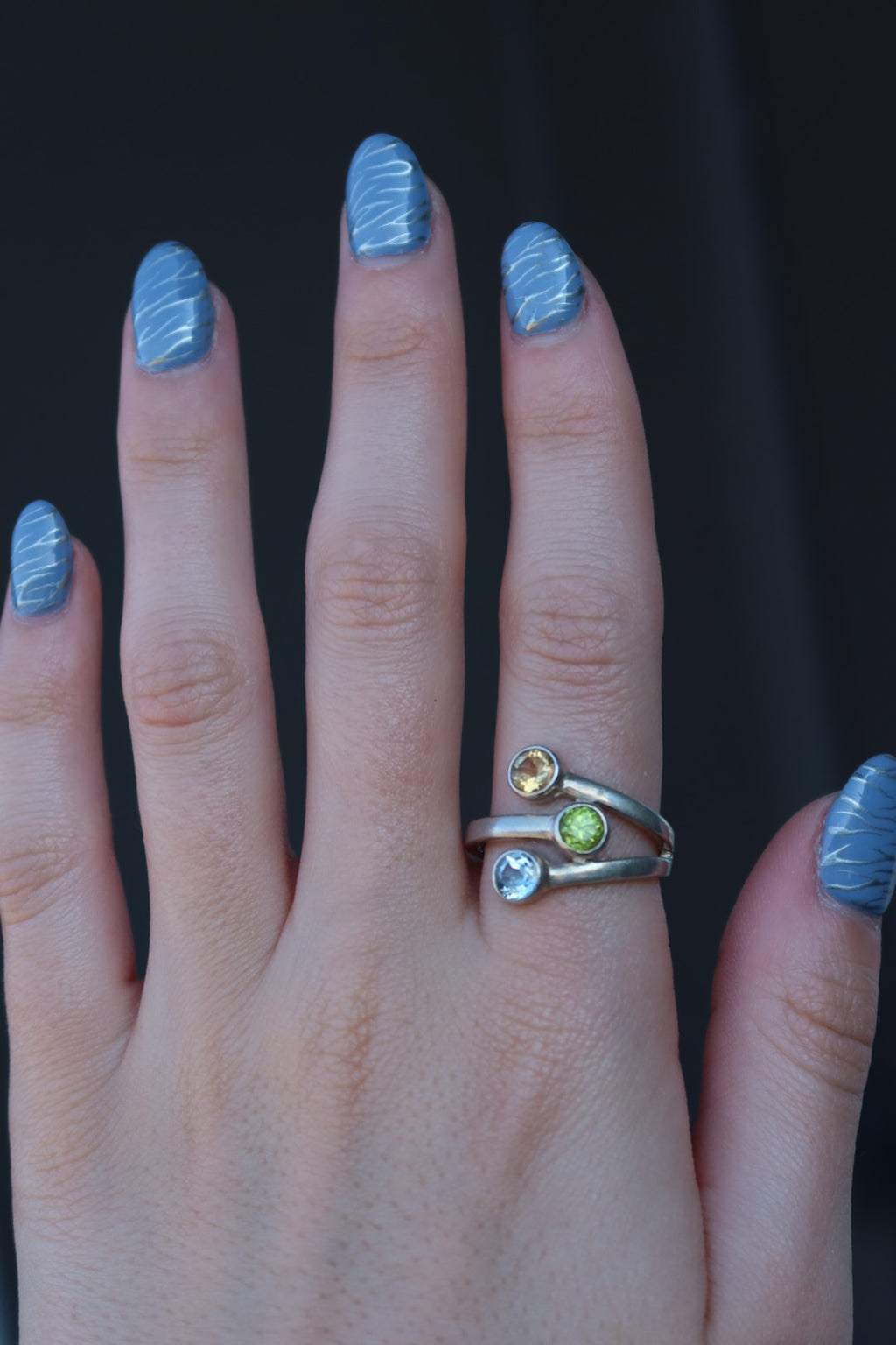 Multi Stone Sterling Ring Size 10