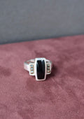 Art Deco Onyx Sterling Ring
