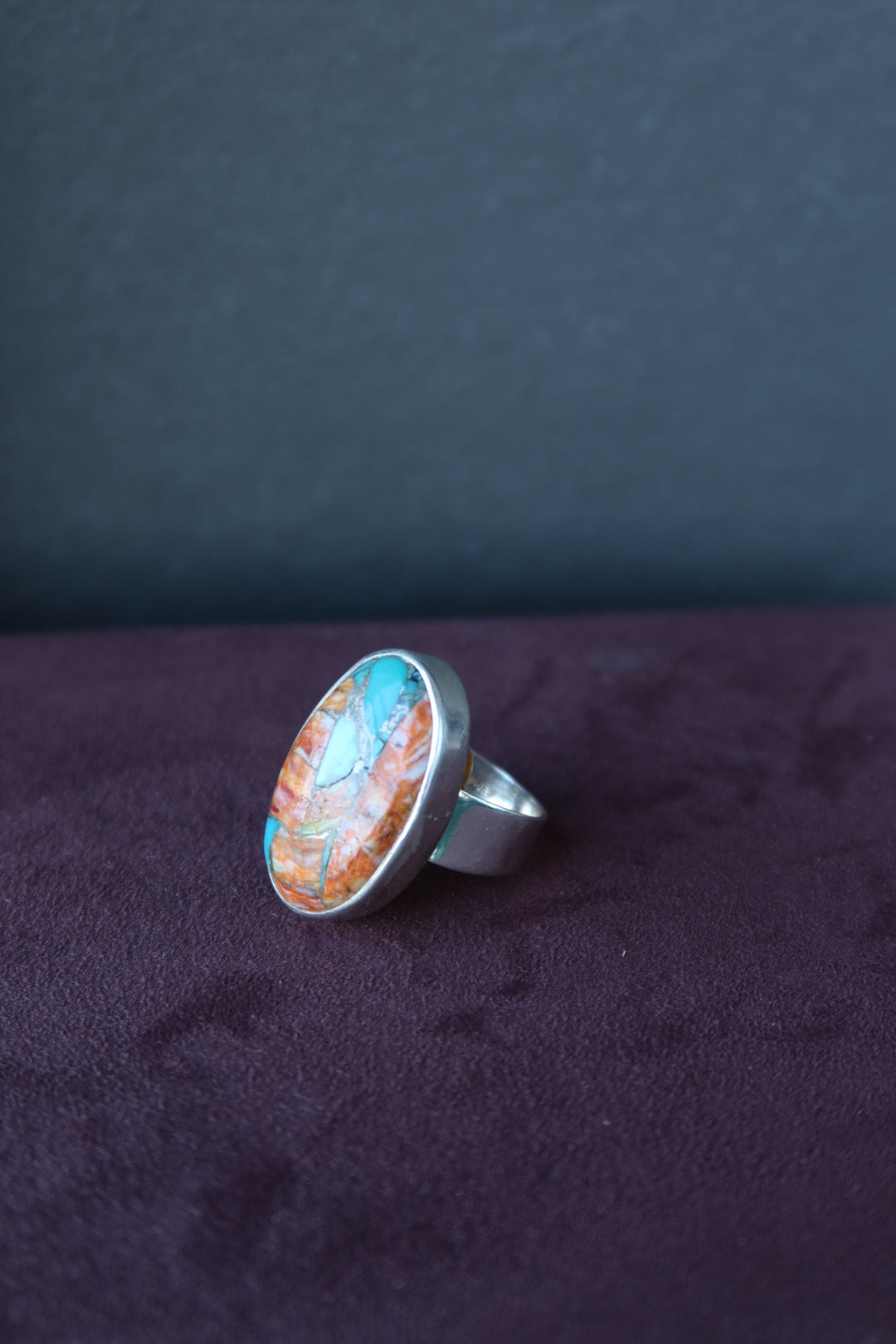 Spiny Shell Turquoise Ring Size 5.5