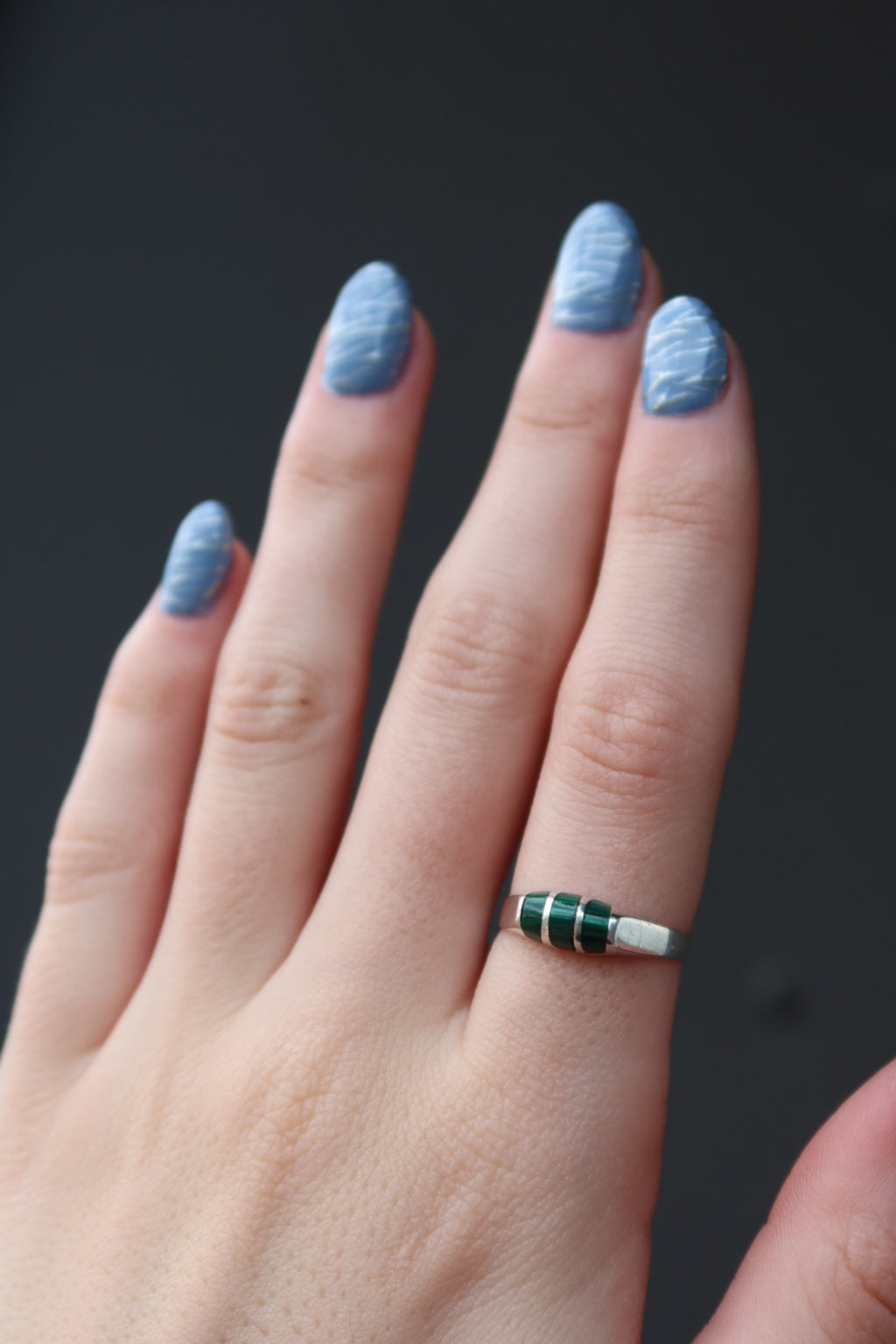 Vintage Malachite Inlay Ring