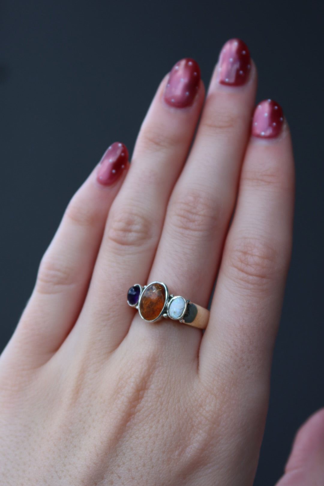 Multi Stone Sterling Ring size 7