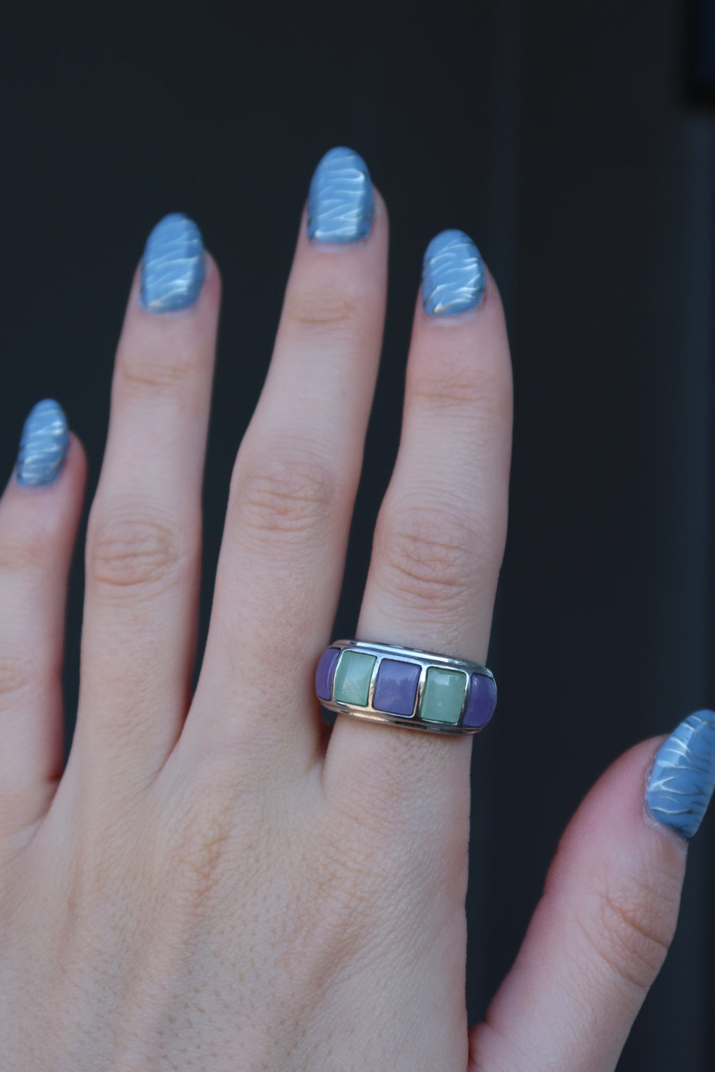 Multi Color Inlay Ring Size 8