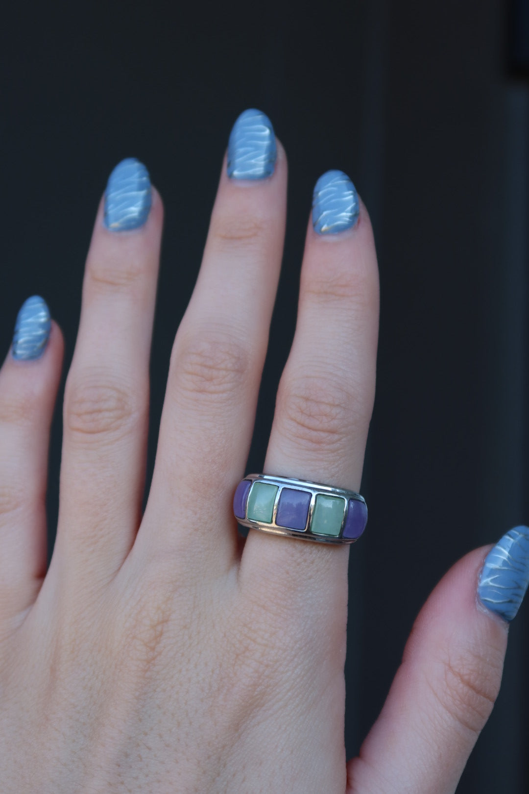 Multi Color Inlay Ring Size 8