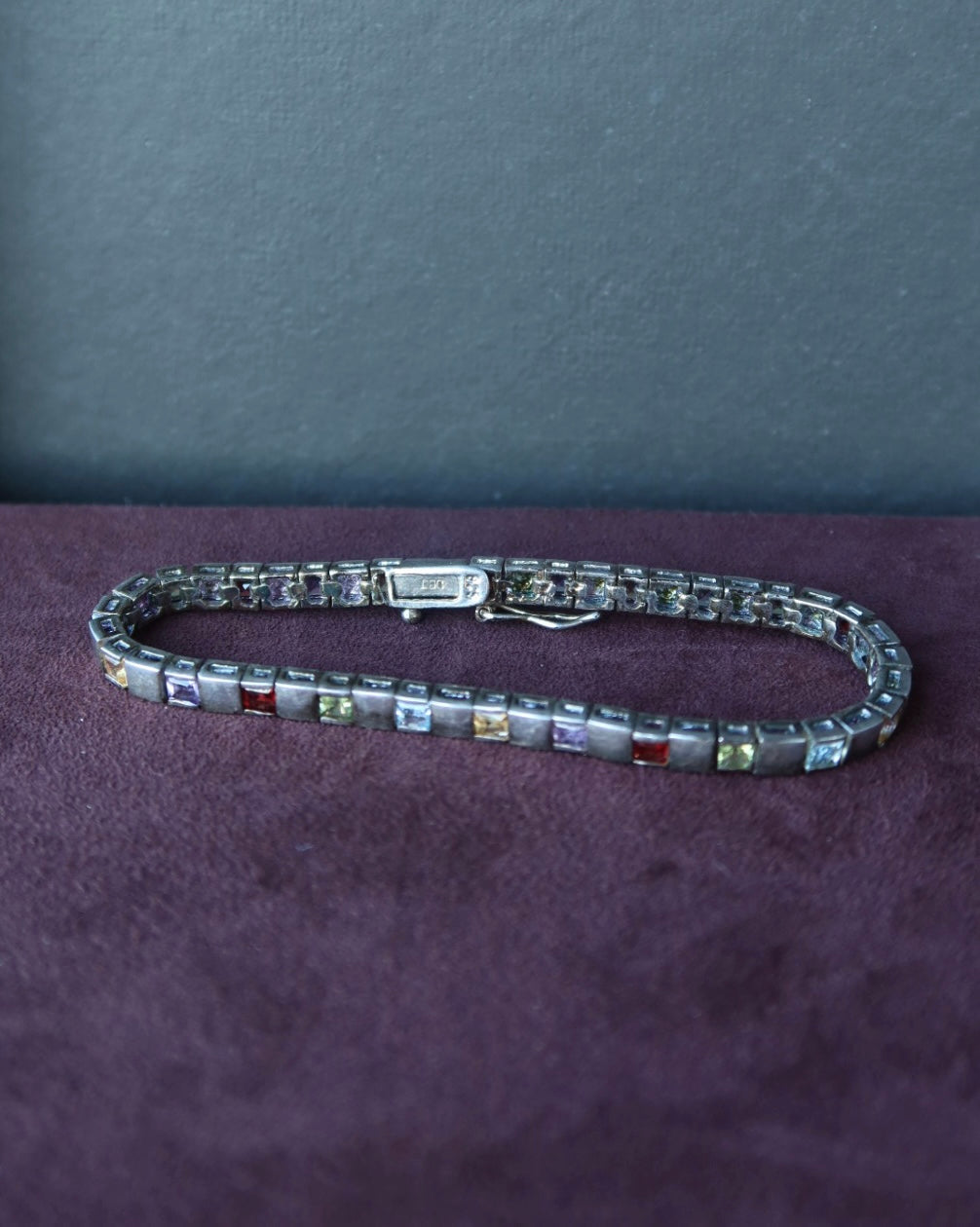 Multi Color Stone Bezel Bracelet