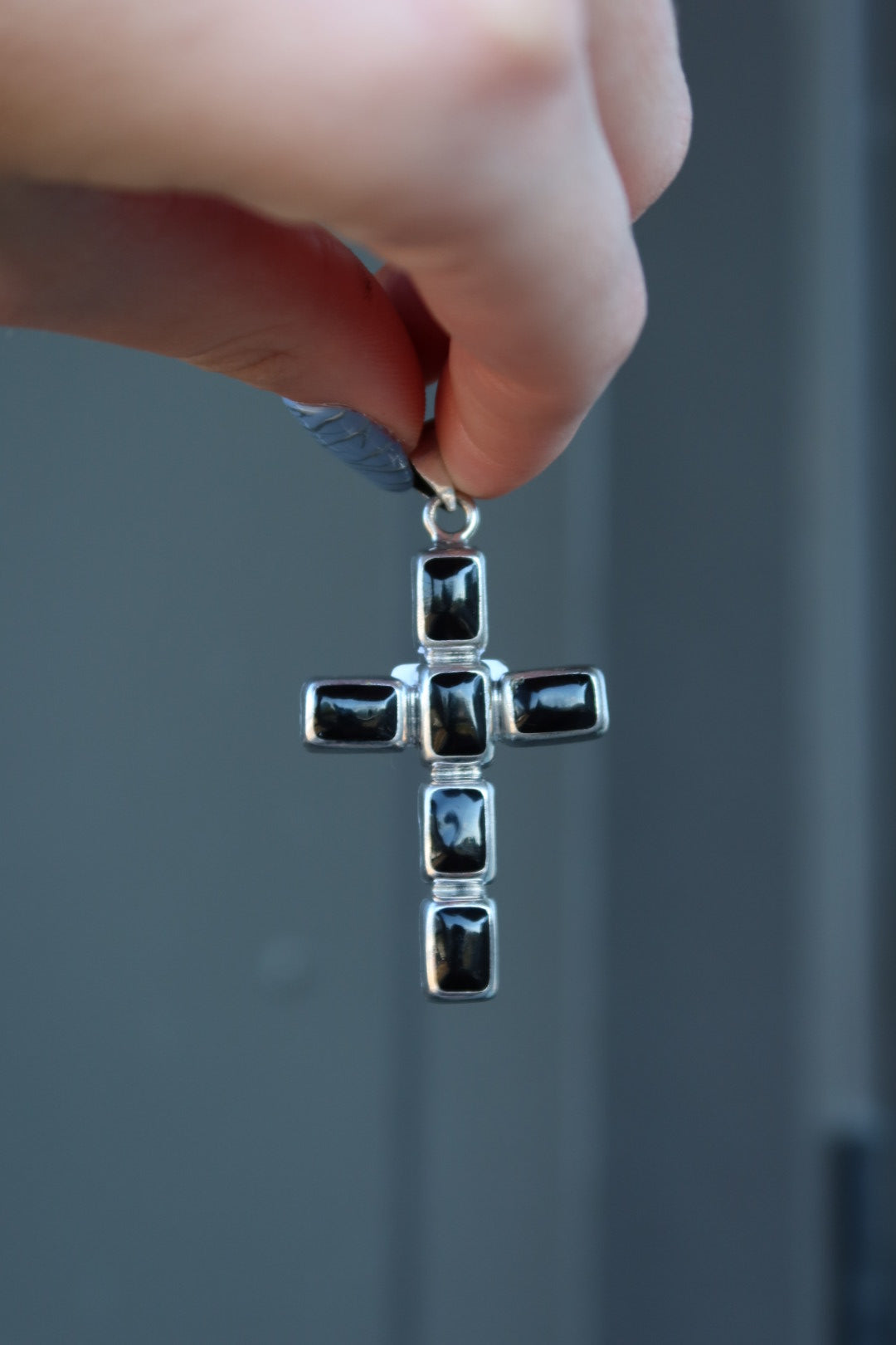 Black Onyx Cross Pendant