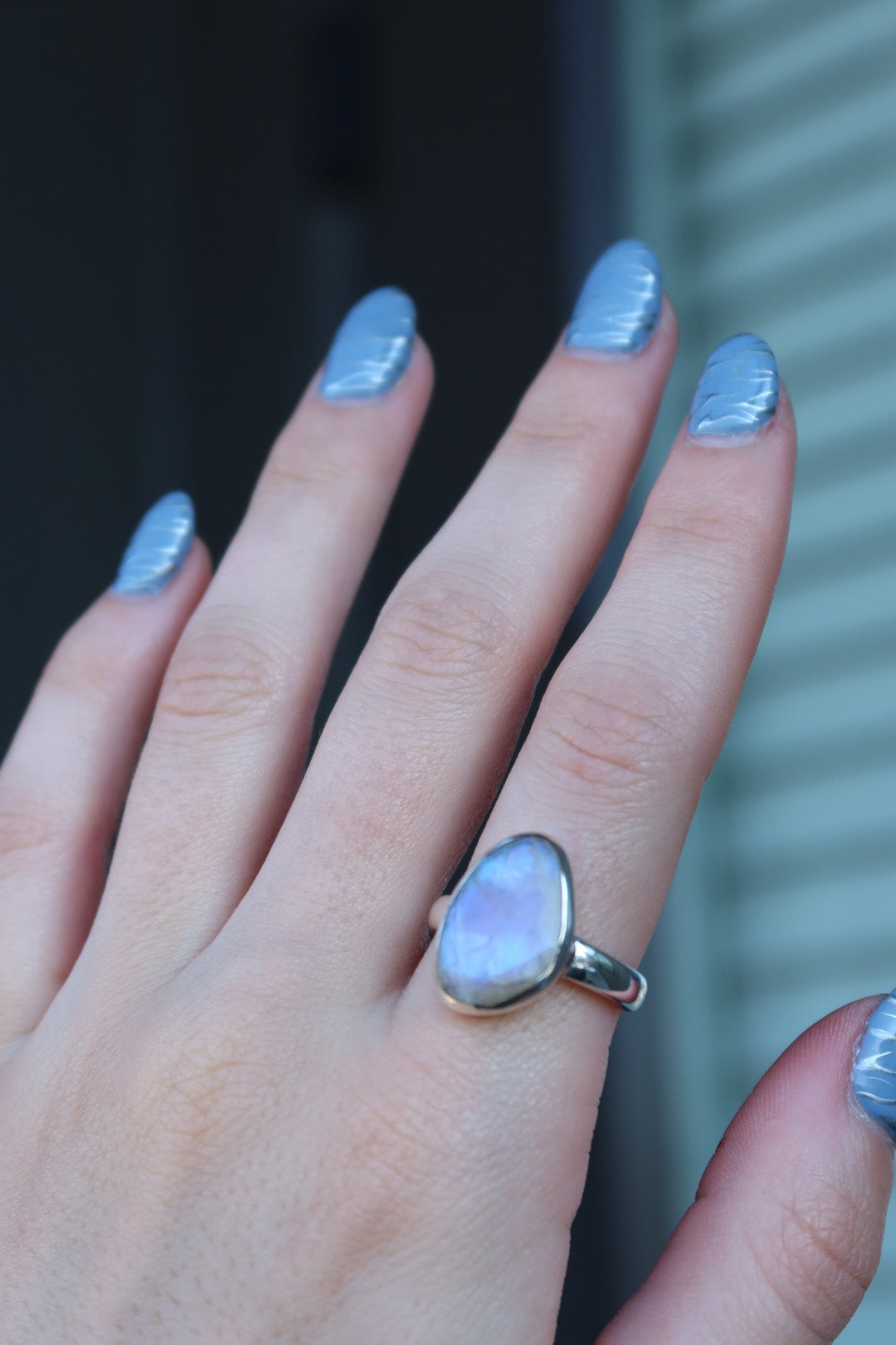 Moonstone Sterling Ring Size 10