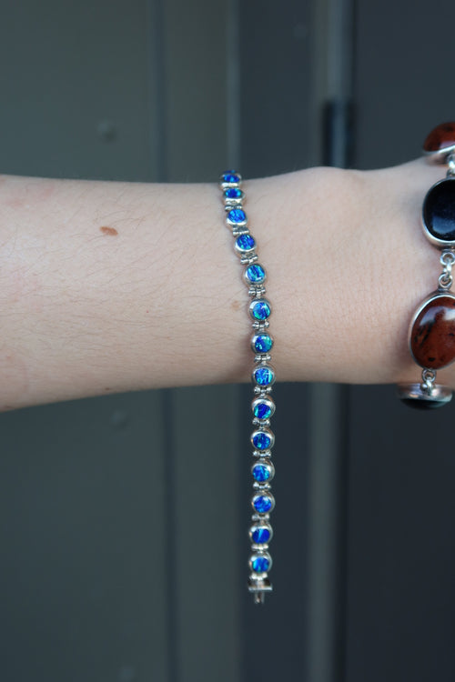 950 Sterling Silver Lapis Bracelet
