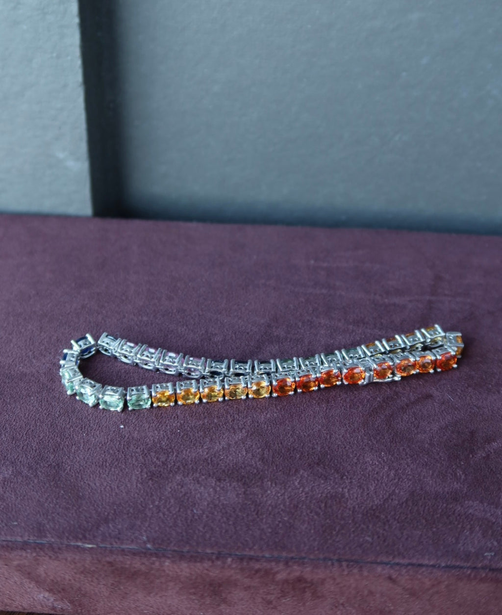 Multi Color Stone Sterling Bracelet