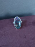 Moss Agate Sterling Ring Size 5.75
