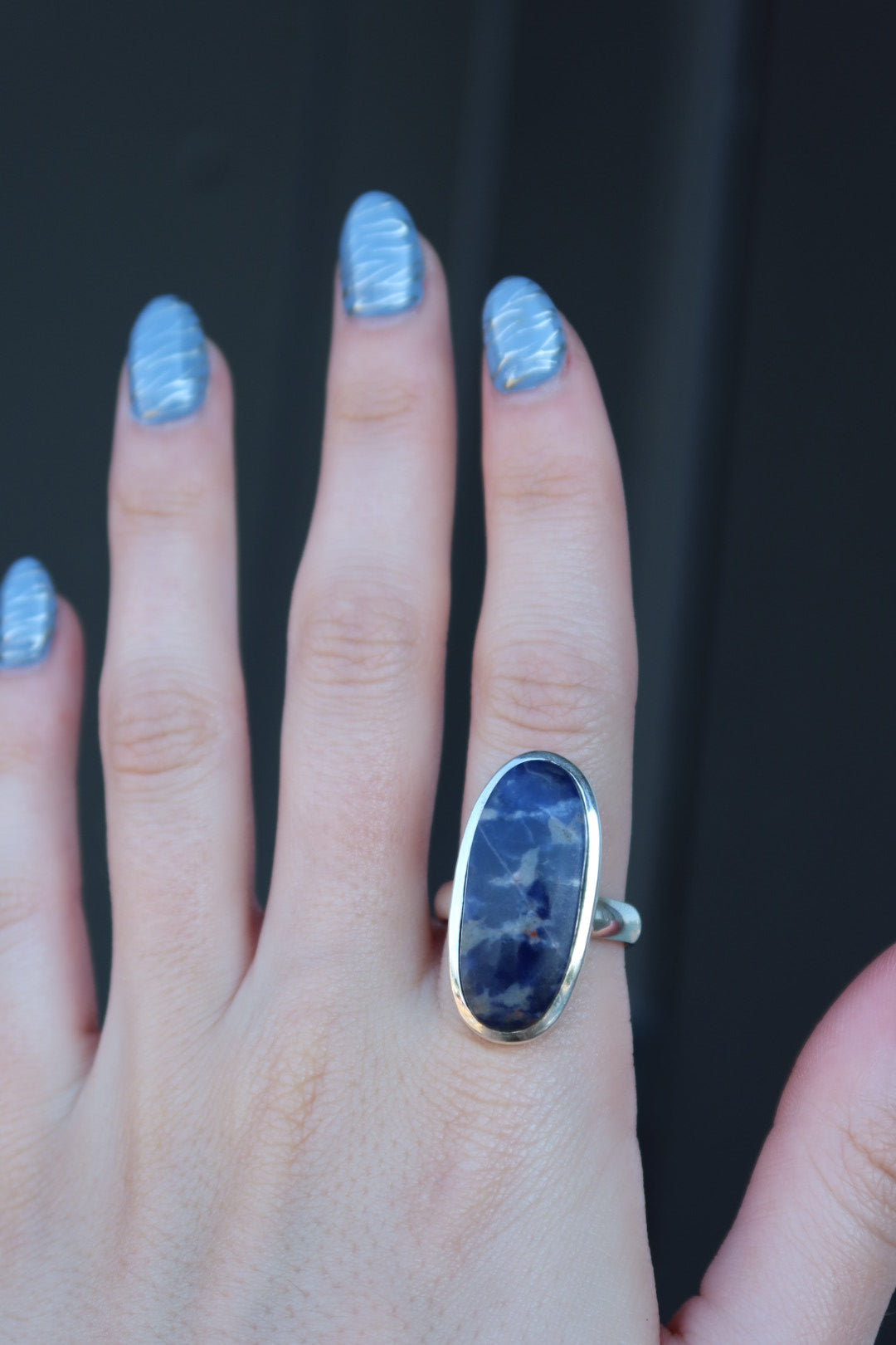 Sodalite Sterling Ring Size 9.75