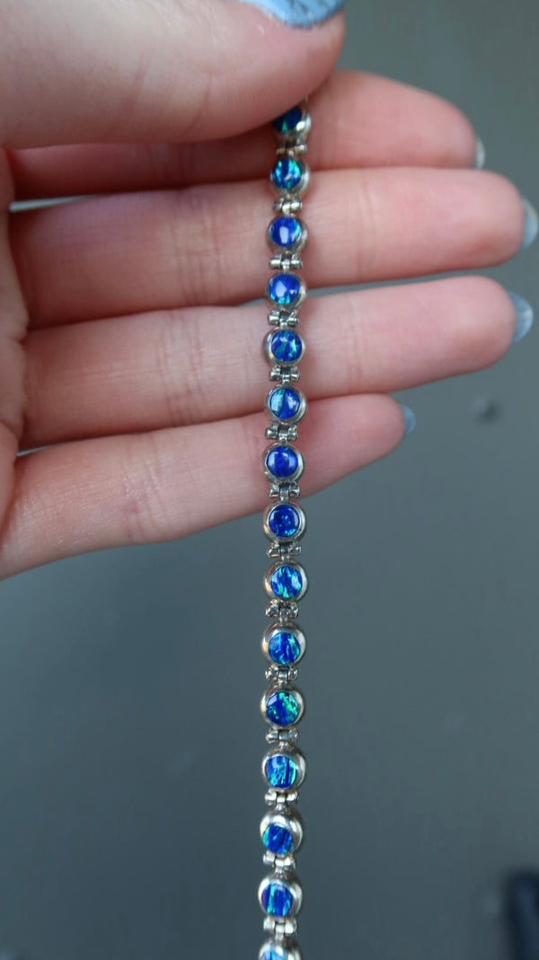 950 Sterling Silver Lapis Bracelet