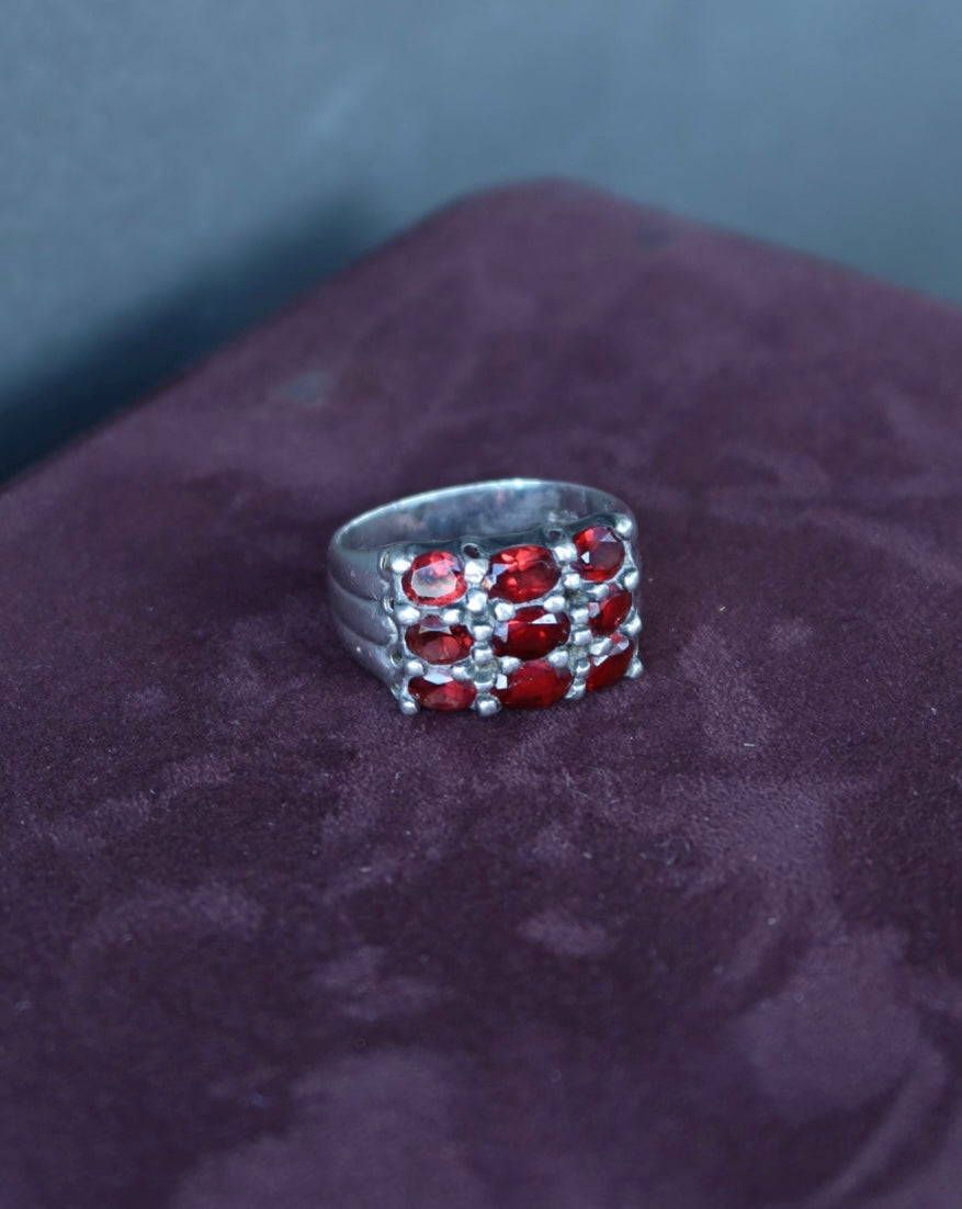 Art Deco Garnet Sterling Size 10