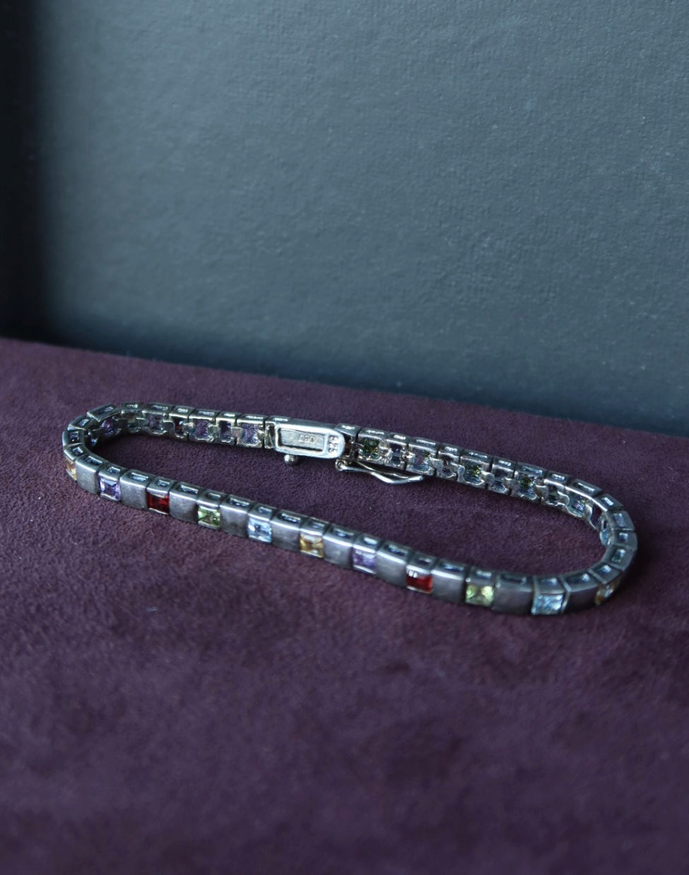 Multi Color Stone Bezel Bracelet
