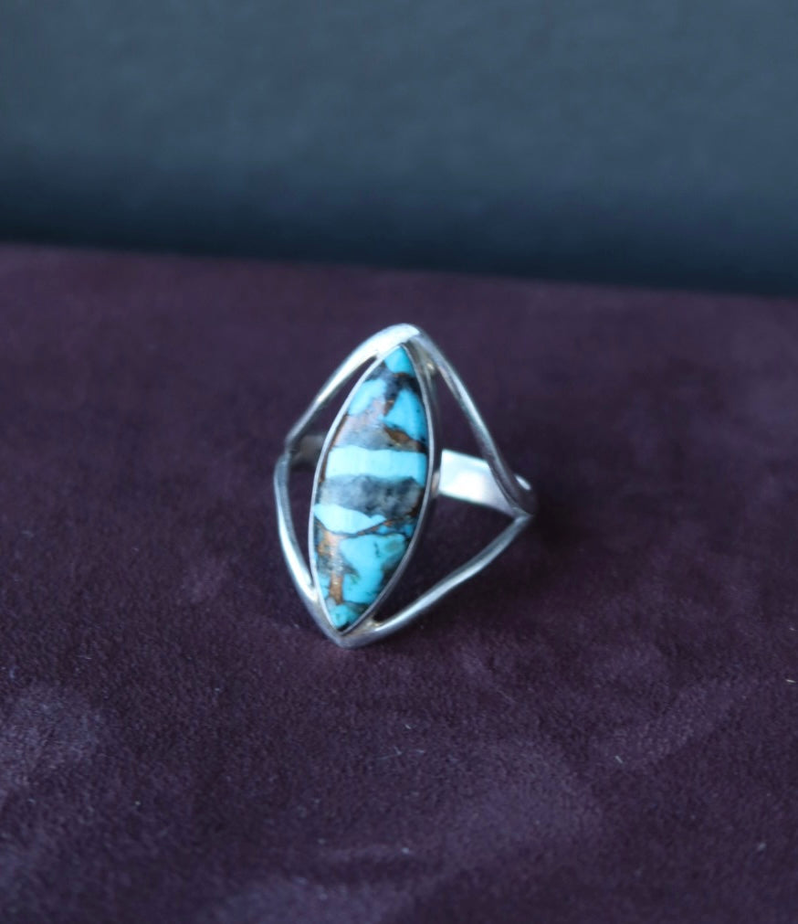 Copper Turquoise Ring Size 9