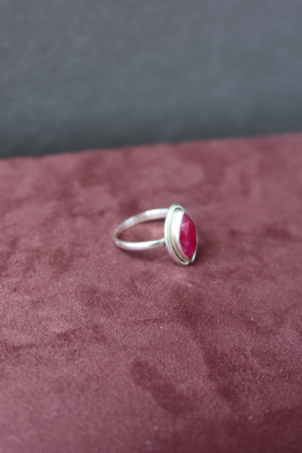 Ruby Sterling Ring Sz 6