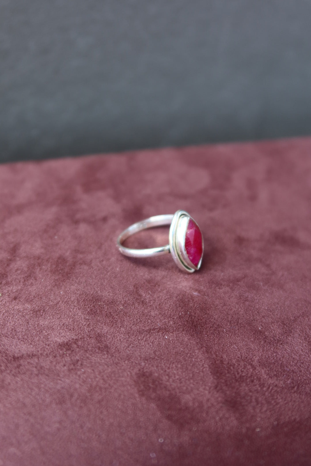 Ruby Sterling Ring Sz 6