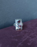 Eudialyte Stones Sterling Ring Size 7.5