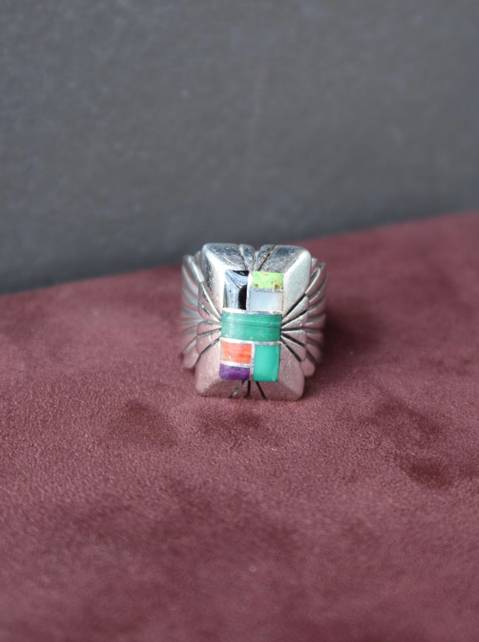 Navajo C.Benally Inlay Sterling Ring