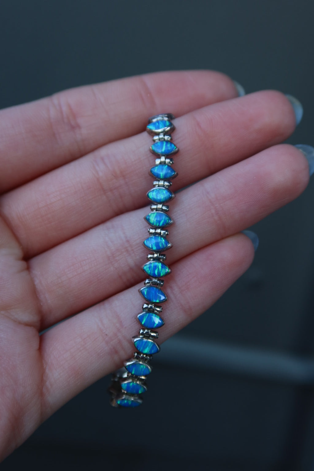950 Sterling Silver Opal Bracelet