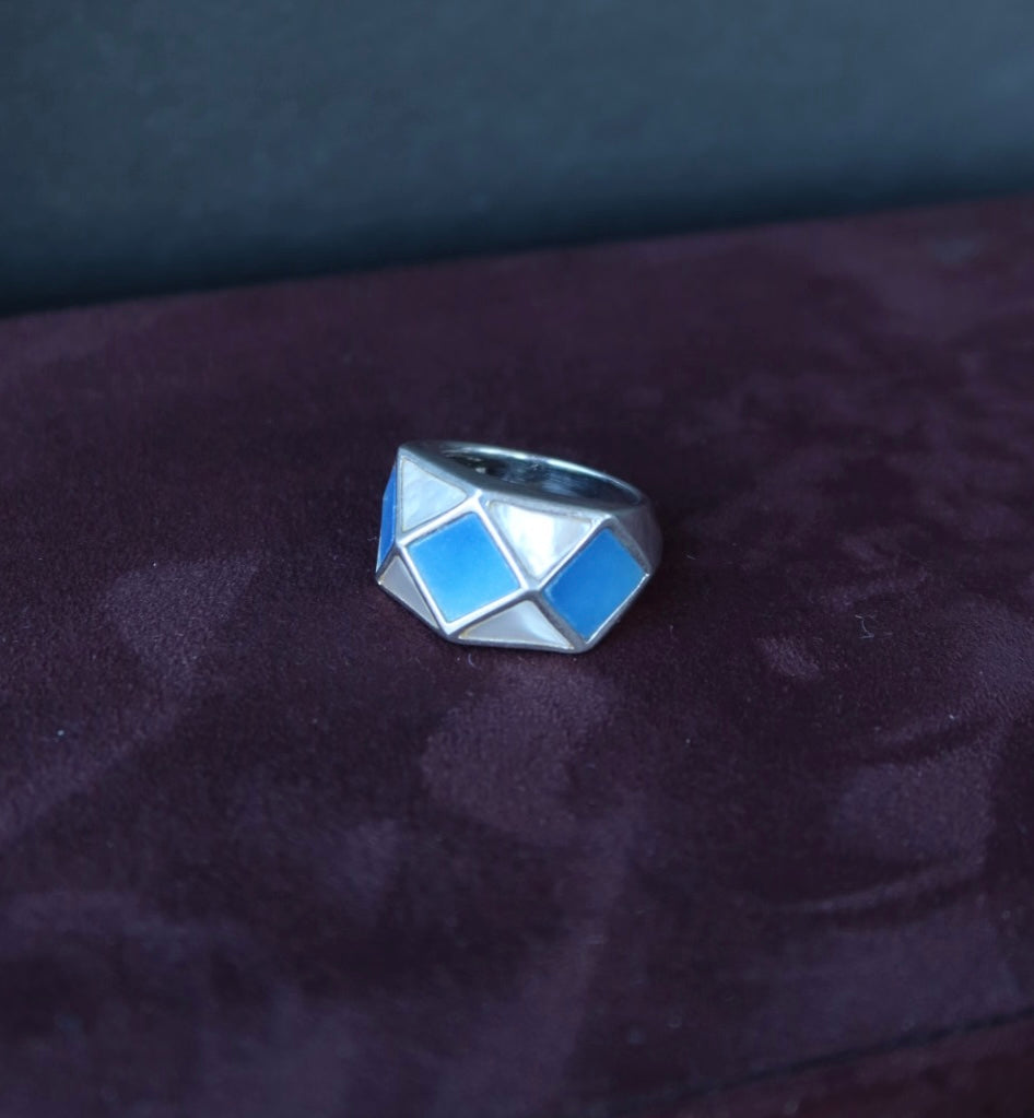Geometric Mother of Pearl Ring Size 5.25