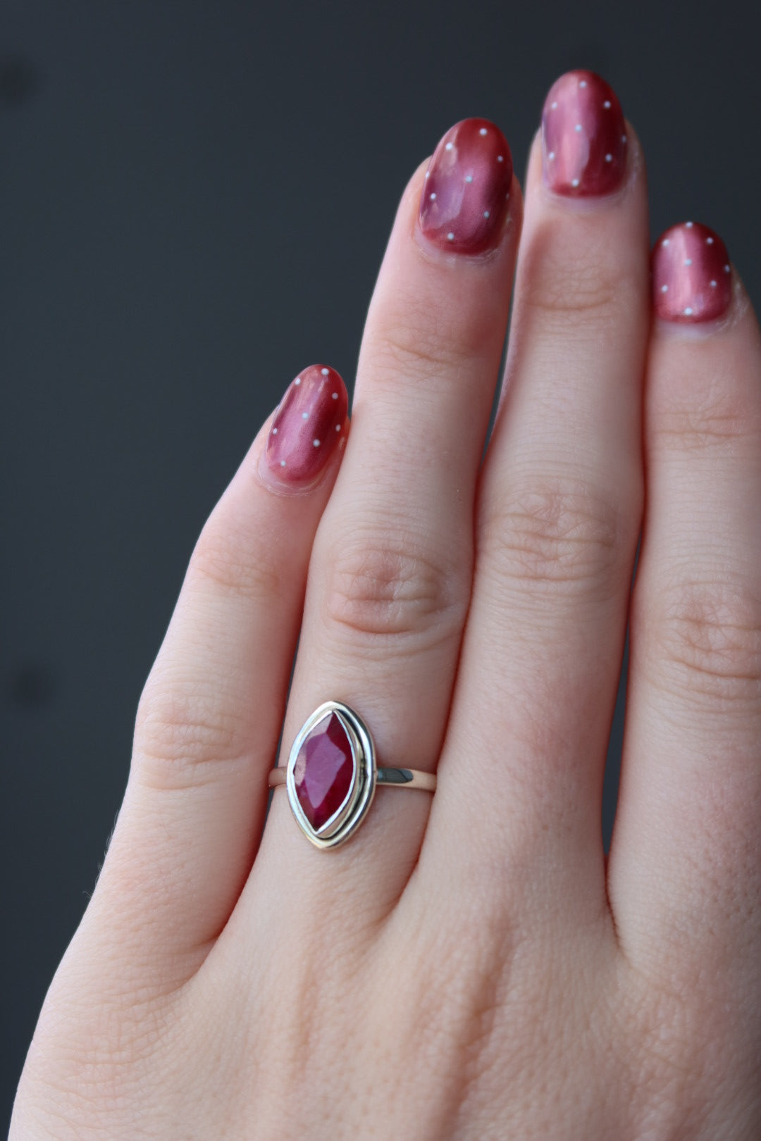 Ruby Sterling Ring Sz 6