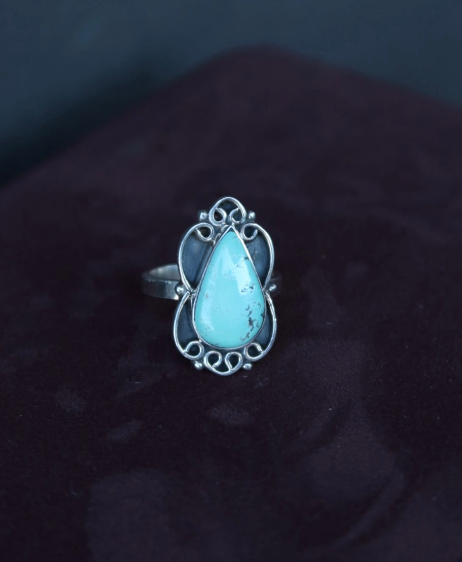 Detailed Turquoise Ring Size 7-8