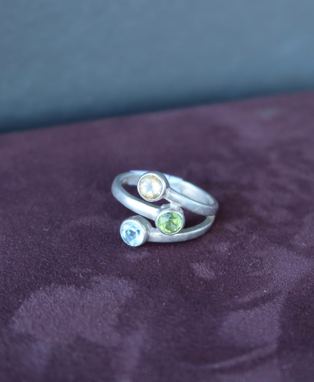 Multi Stone Sterling Ring Size 10