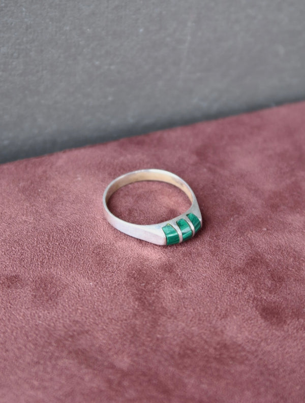 Vintage Malachite Inlay Ring