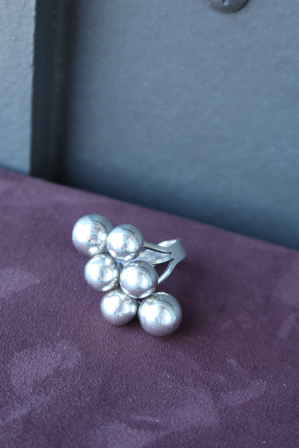 Cluster Ball Sterling Ring Size 7
