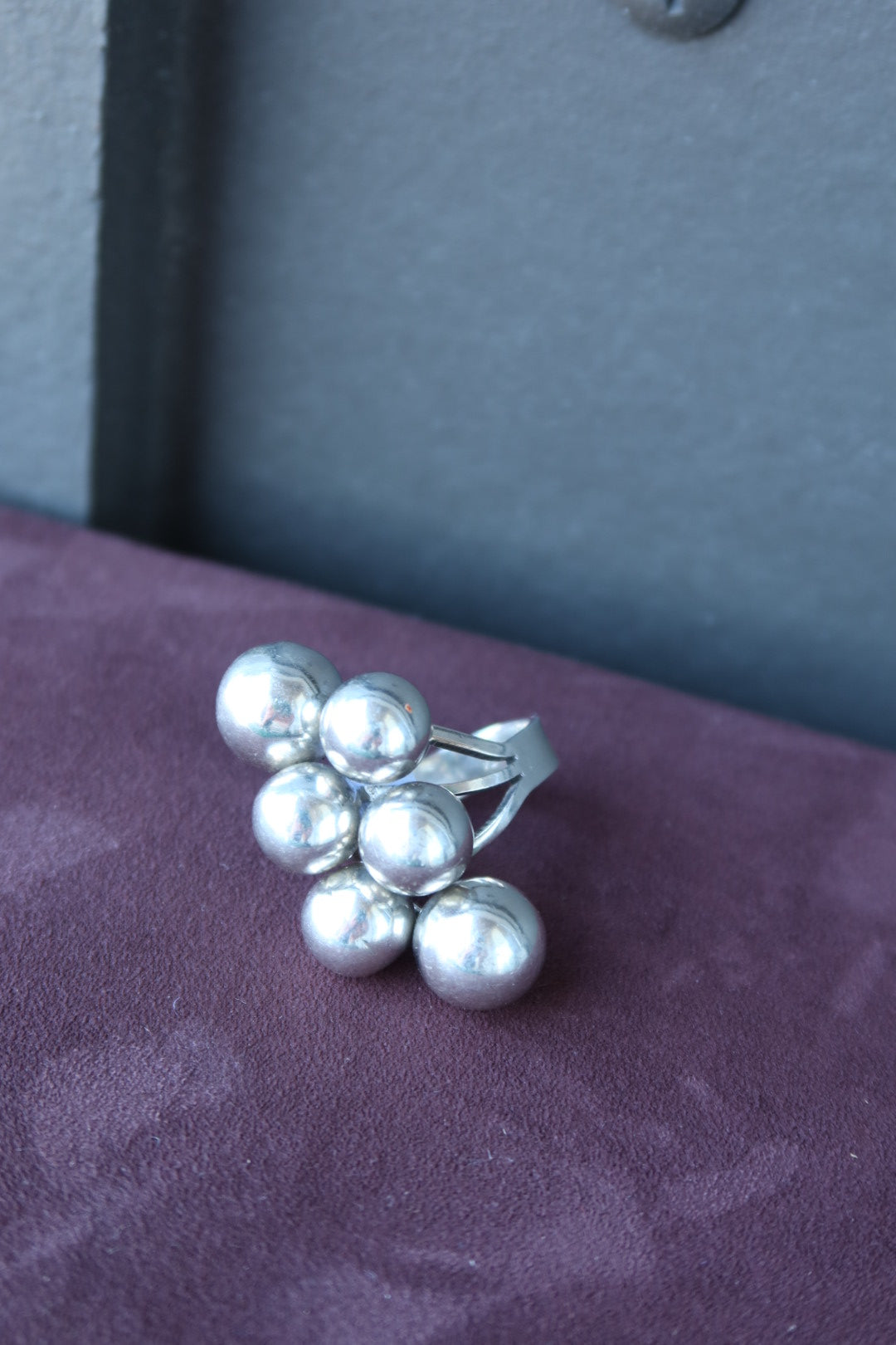 Cluster Ball Sterling Ring Size 7