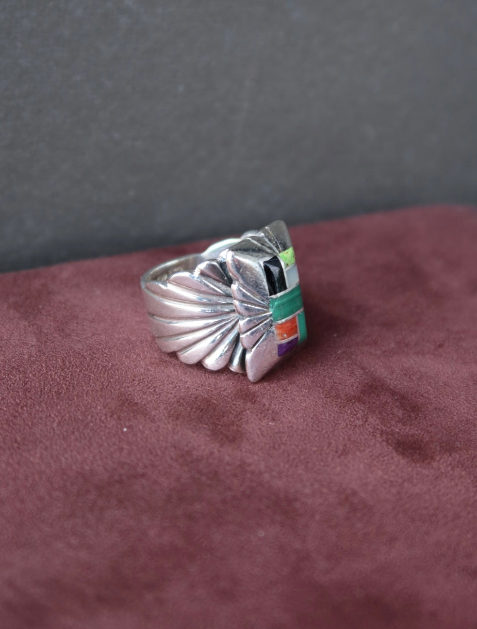 Navajo C.Benally Inlay Sterling Ring