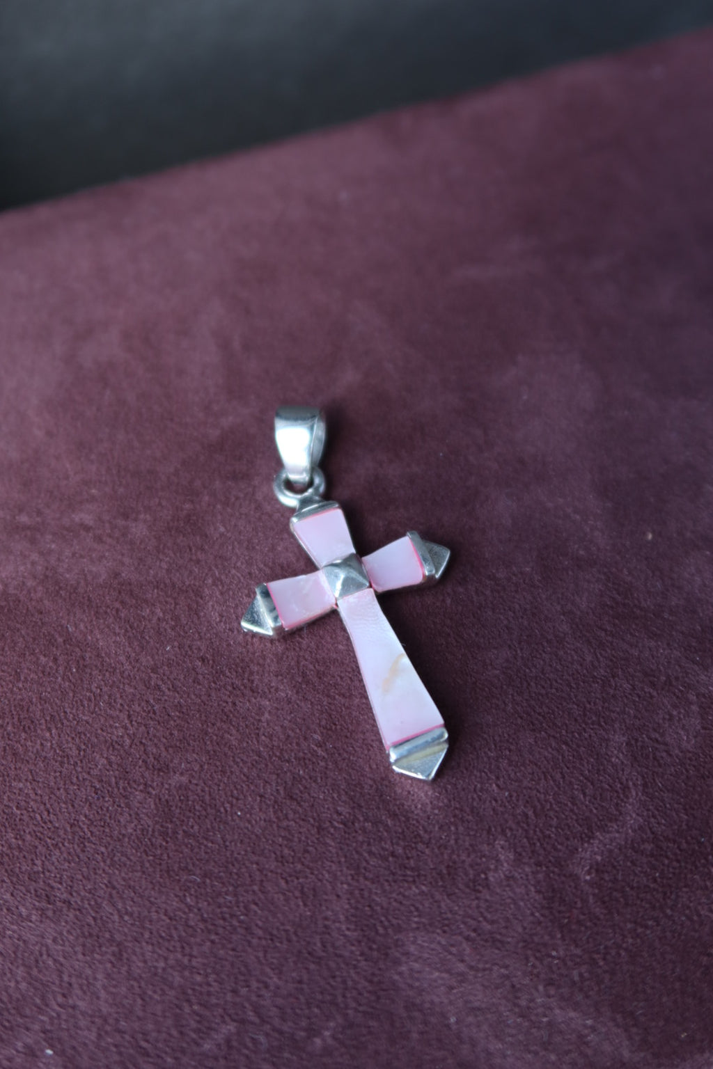 Mini Inlay Cross Pendant