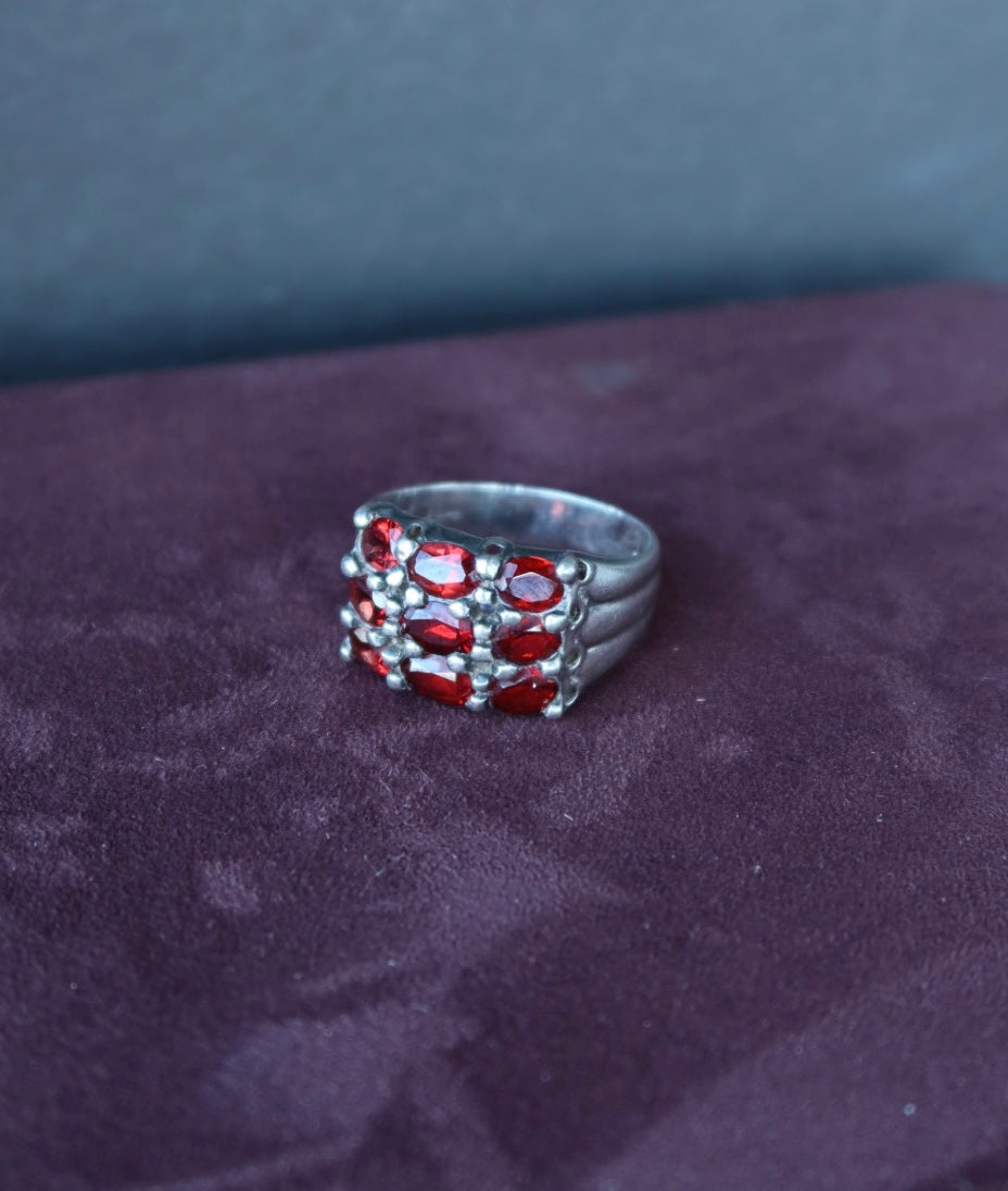 Art Deco Garnet Sterling Size 10