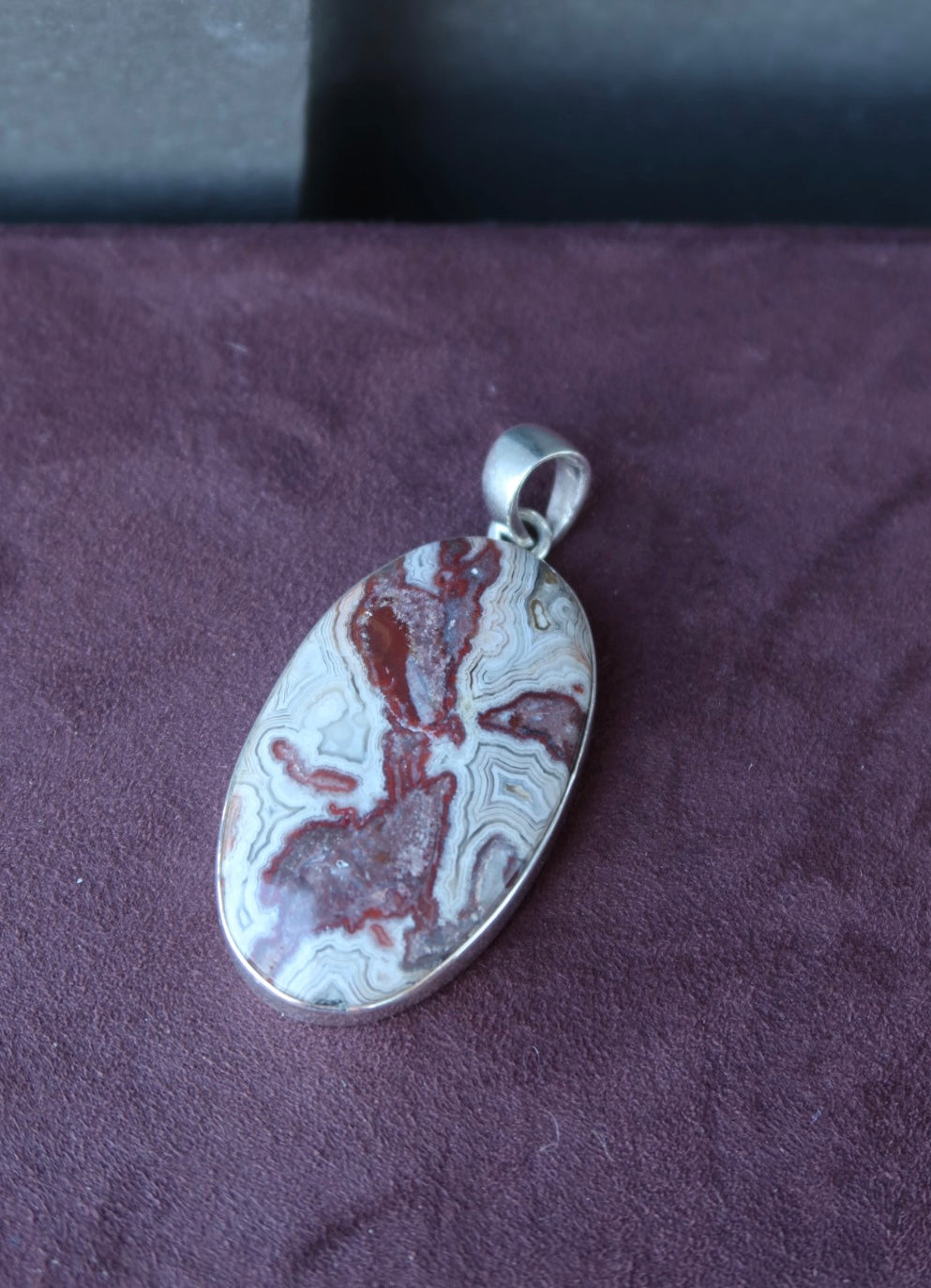 Crazy Lace Agate Sterling Silver Pendant