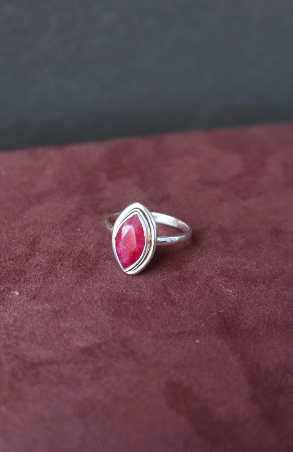 Ruby Sterling Ring Sz 6