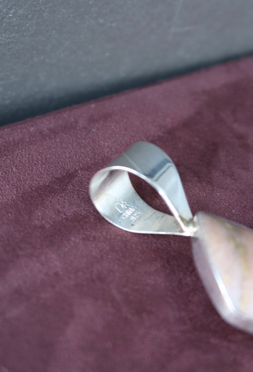 Beige & Pink Agate Pendant