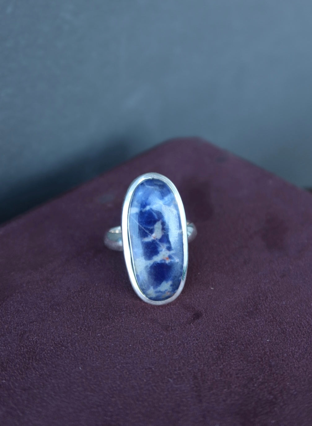 Sodalite Sterling Ring Size 9.75