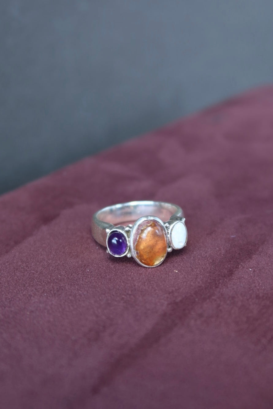 Multi Stone Sterling Ring size 7