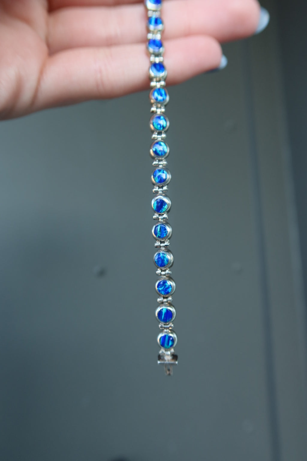 950 Sterling Silver Lapis Bracelet