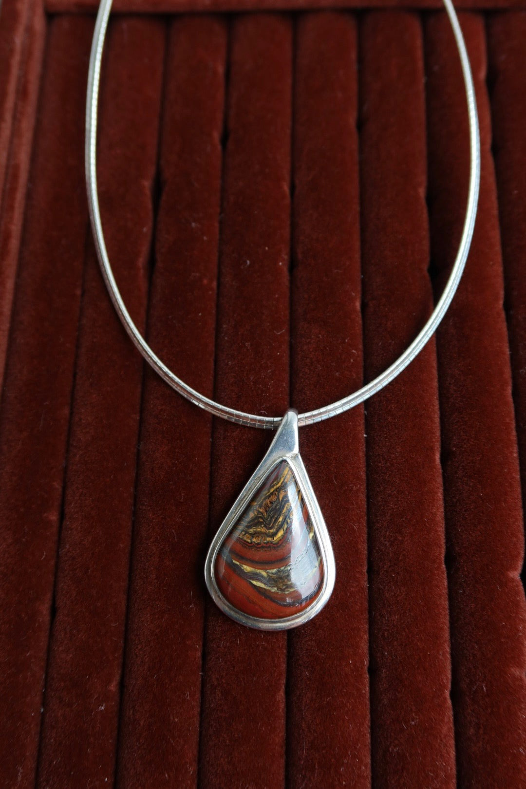 Iron Tiger Eye Sterling Necklace