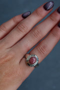 Sterling Silver Oval Rhodonite Ring
