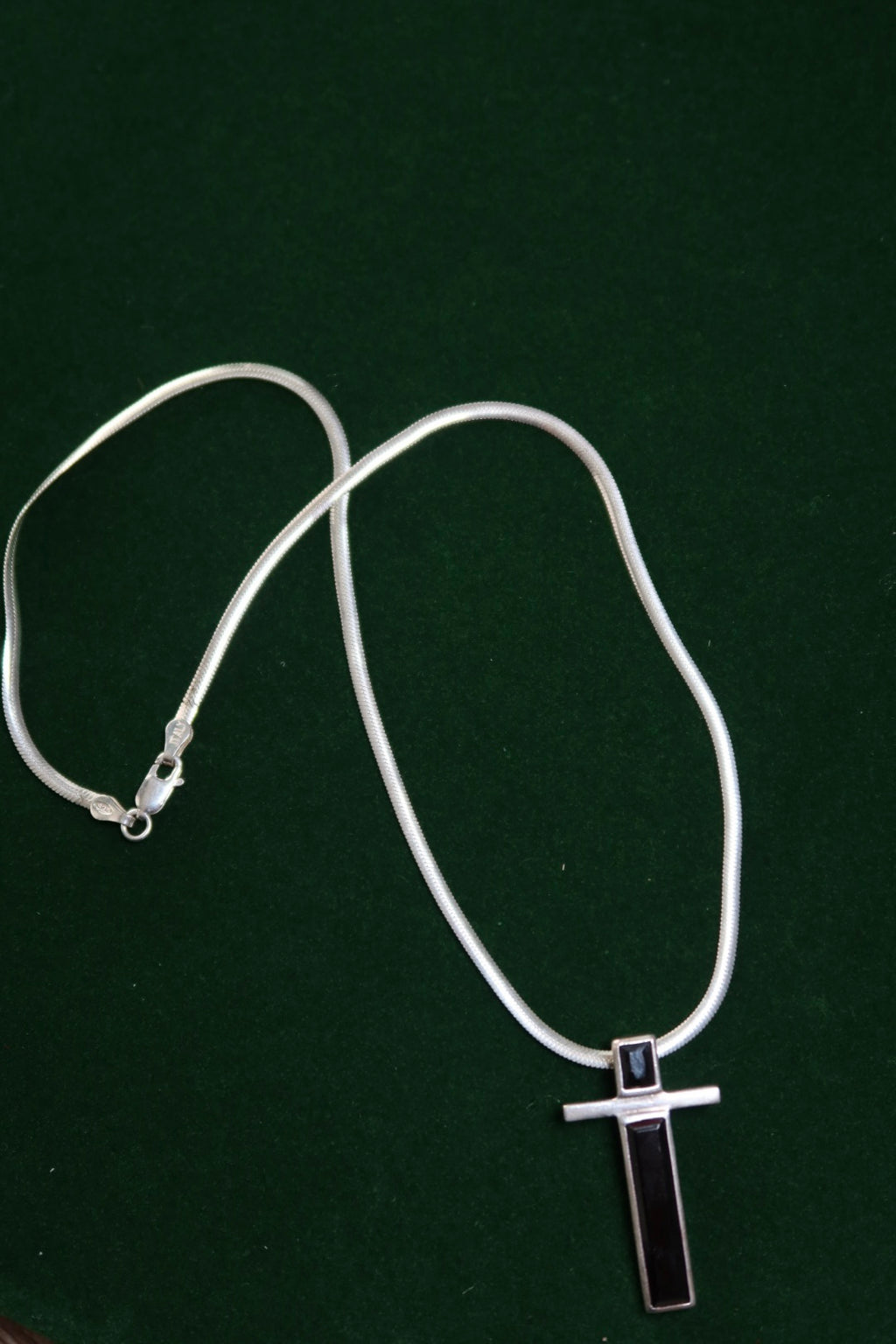 Onyx Cross Necklace