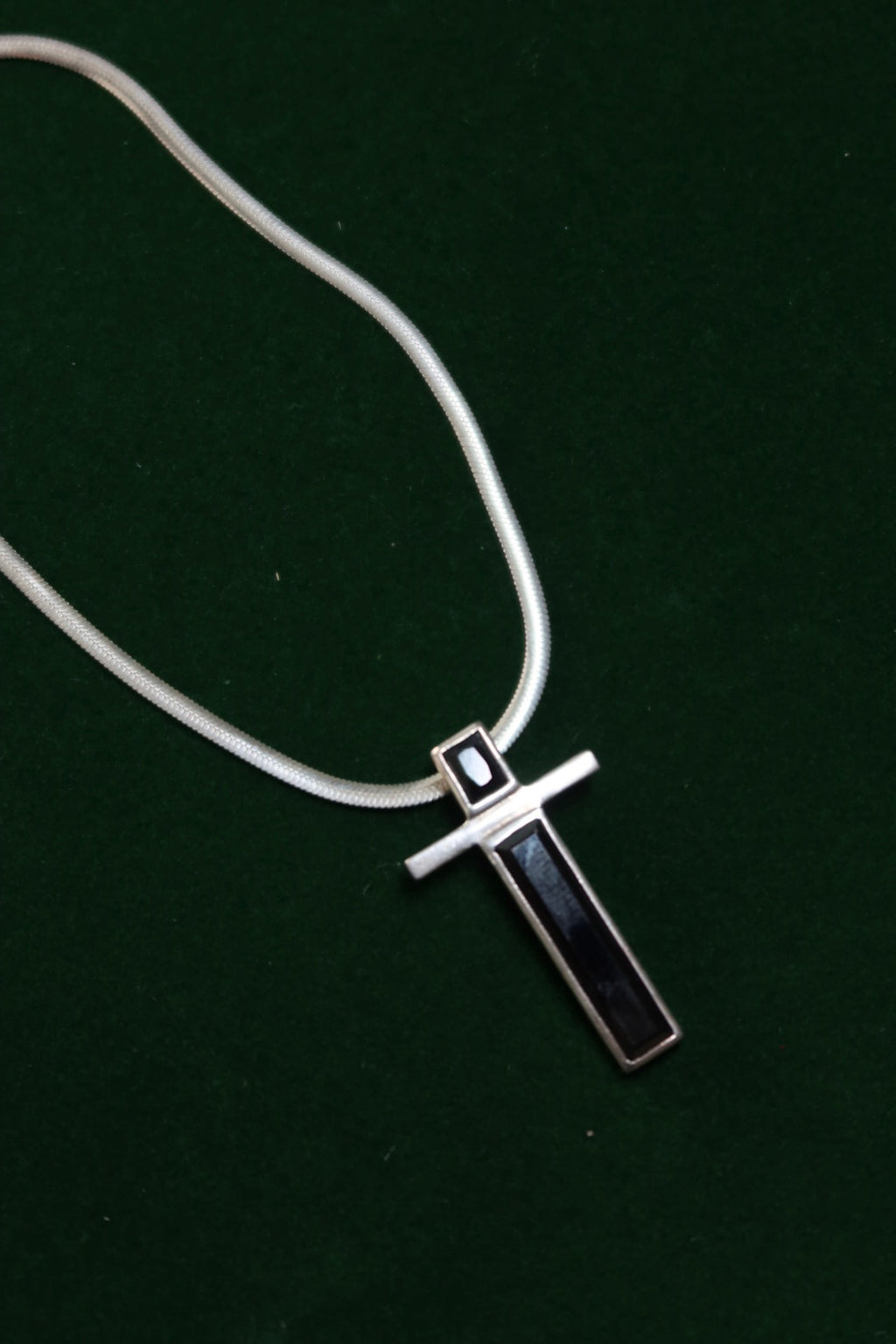Onyx Cross Necklace