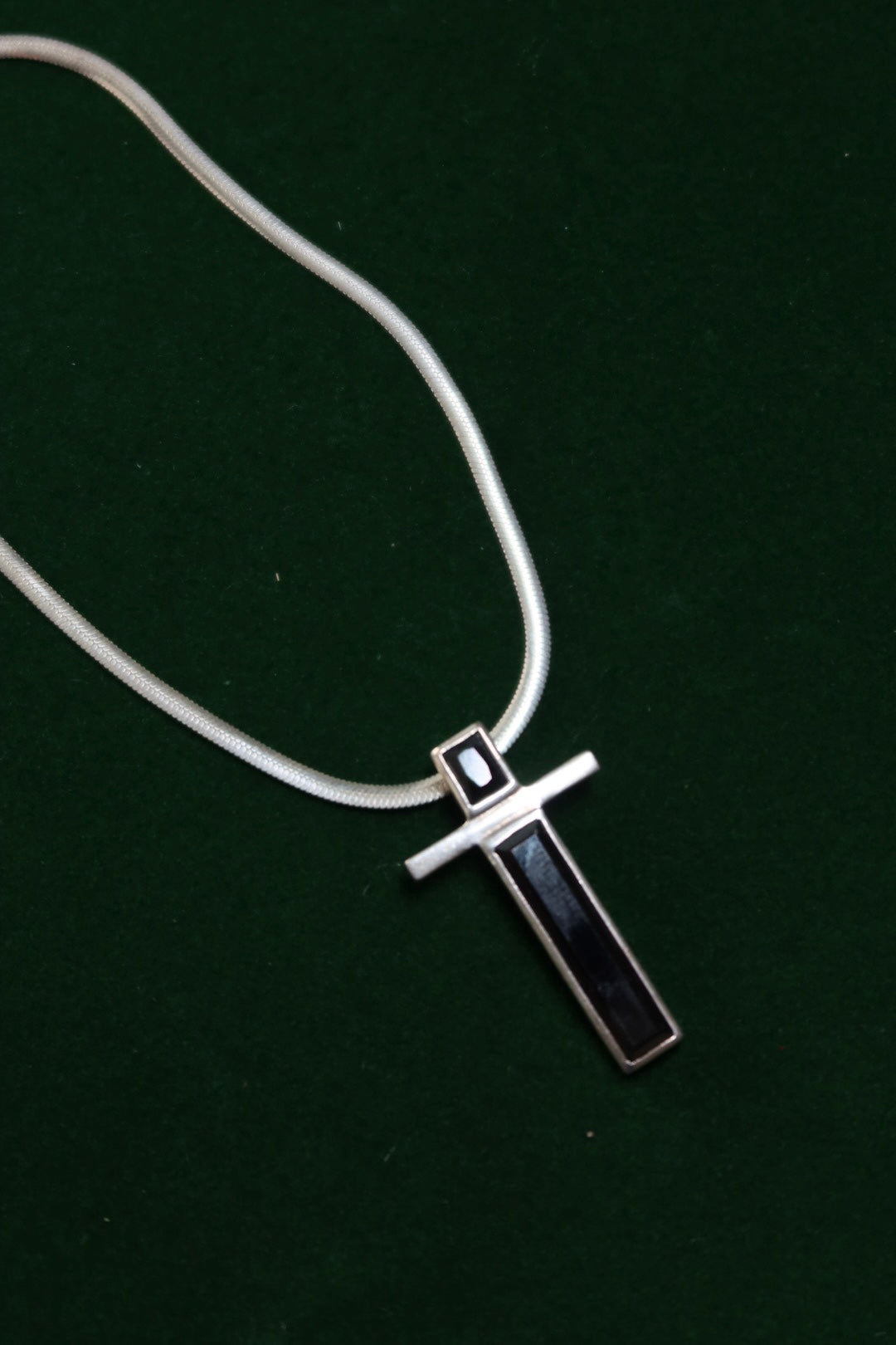 Onyx Cross Necklace