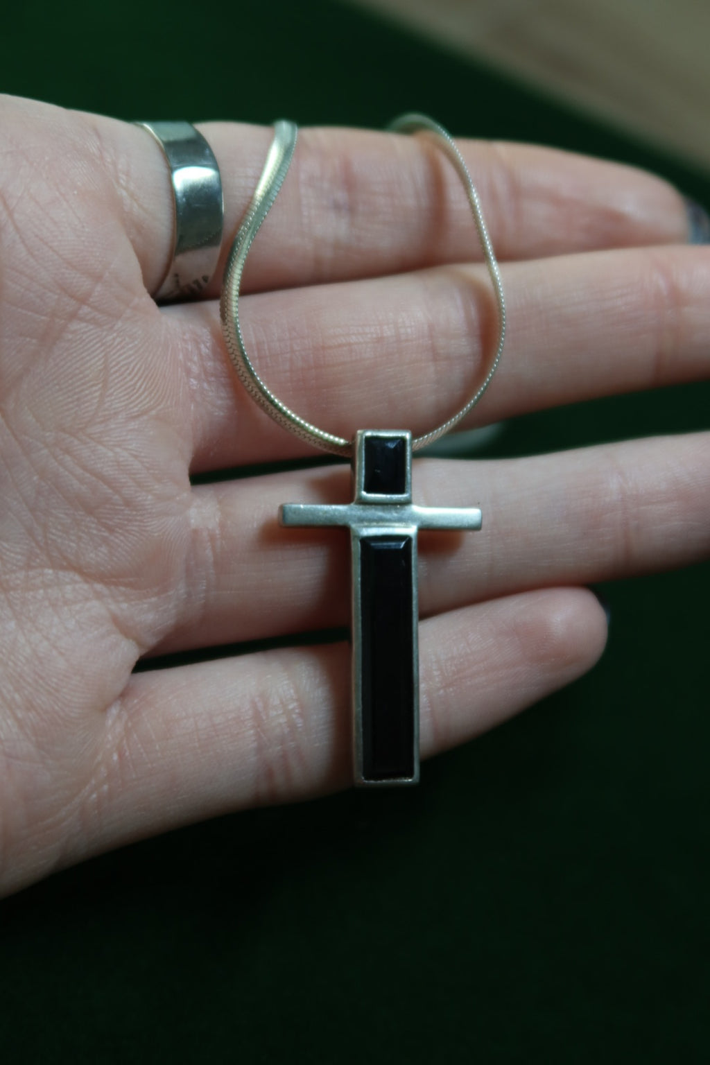 Onyx Cross Necklace