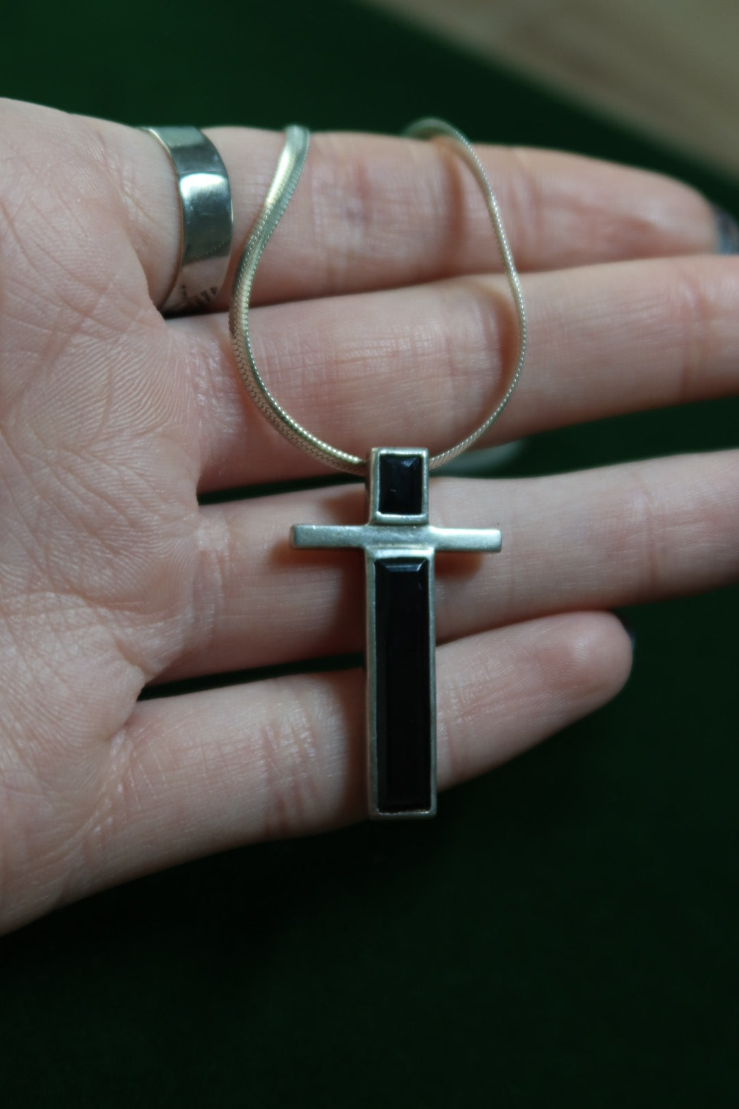 Onyx Cross Necklace