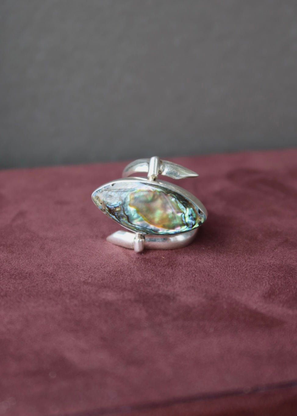 Abalone & Onyx Flip Sterling Ring