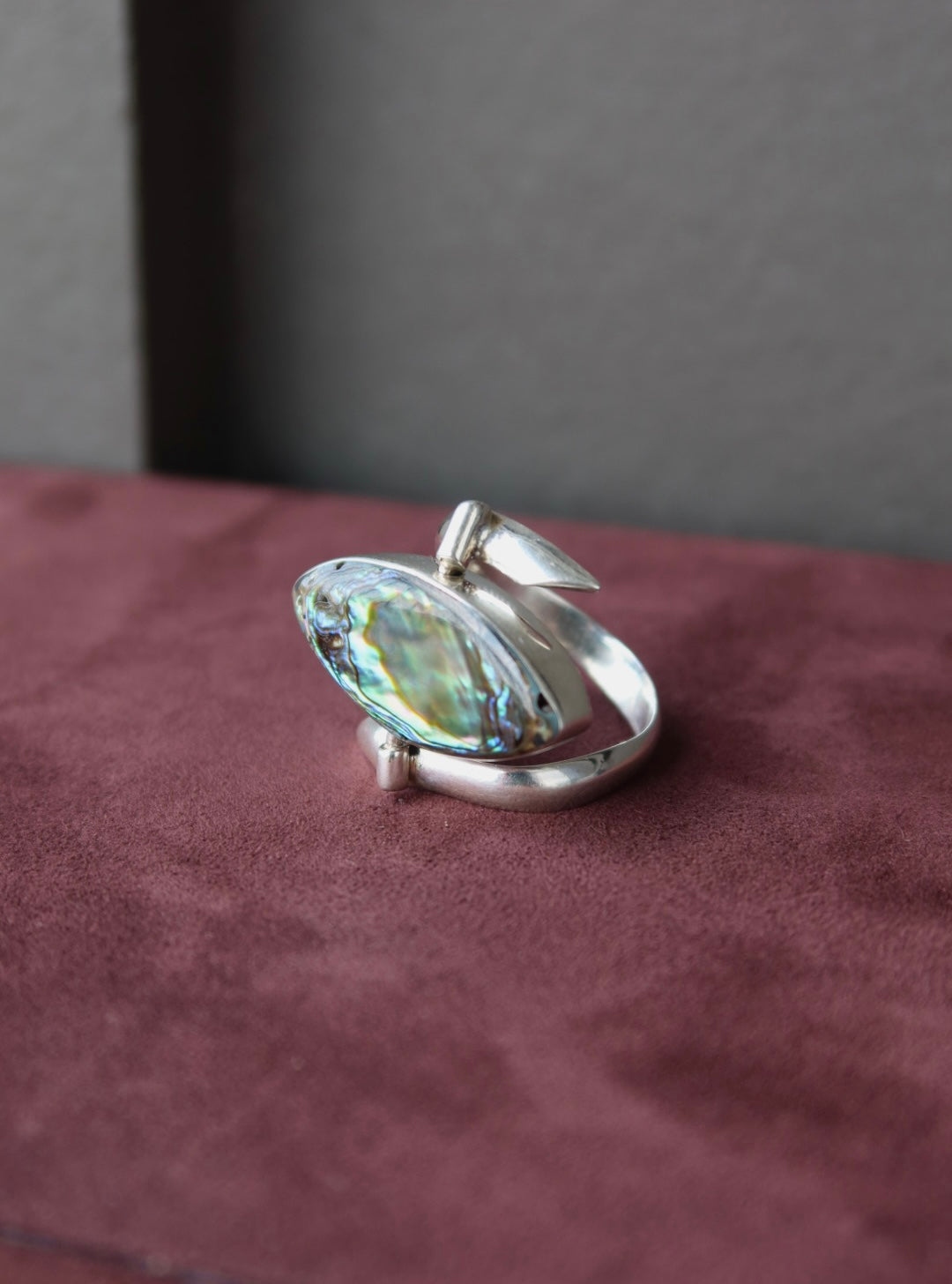 Abalone & Onyx Flip Sterling Ring