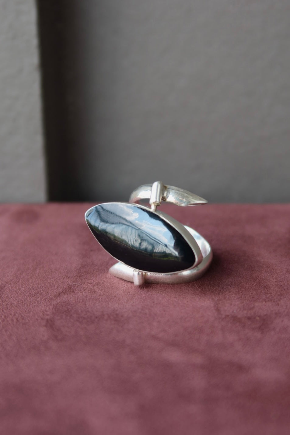 Abalone & Onyx Flip Sterling Ring