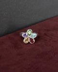 Sterling Multi Gemstone Flower Ring